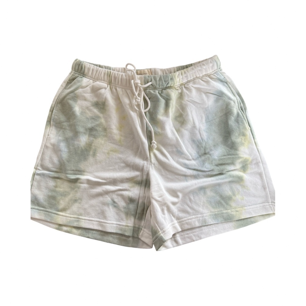 Melloday Green Tie Dye Drawstring Fleece Athletic Shorts NWT Size XL